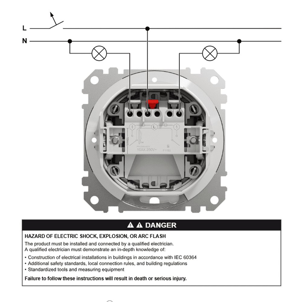 Вимикач Schneider Sedna Design чорний 2кл IP44 ( SDD214105 )